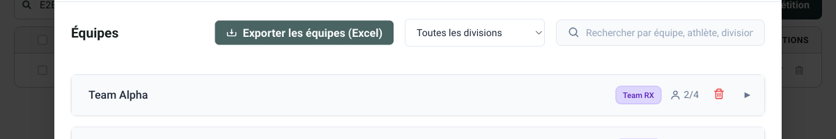 Illustration de la nouveauté — Version 1.7.0 — Équipes et planning s'exportent en Excel